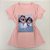 Camiseta Feminina T-Shirt Luxo Rosa Claro Bebê com Acessórios Estampa Cachorro Shih Tzu - Imagem 1
