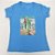Camiseta Feminina T-Shirt Luxo Azul Claro com Acessórios Estampa Picolé Sereia - Imagem 2