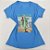 Camiseta Feminina T-Shirt Luxo Azul Claro com Acessórios Estampa Picolé Sereia - Imagem 1