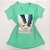 Camiseta Feminina T-Shirt Luxo Verde Água Bebê com Acessórios Estampa Tênis Branco - Imagem 3