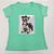 Camiseta Feminina T-Shirt Luxo Verde Água Bebê com Acessórios Estampa Yorkshire Vestido - Imagem 2