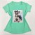 Camiseta Feminina T-Shirt Luxo Verde Água Bebê com Acessórios Estampa Yorkshire Vestido - Imagem 1