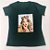 Camiseta Feminina T-Shirt Luxo Verde Militar com Acessórios Estampa Princesa - Imagem 3