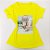 Camiseta Feminina T-Shirt Luxo Amarela com Acessórios Estampa Tênis Bolsa - Imagem 1