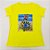 Camiseta Feminina T-Shirt Luxo Amarela com Acessórios Estampa Bolsa Olho Grego - Imagem 3