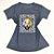 Camiseta Feminina T-Shirt Luxo Cinza Escuro com Acessórios Estampa Onça Rainha - Imagem 1