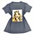 Camiseta Feminina T-Shirt Luxo Cinza Escuro com Acessórios Estampa Princesa - Imagem 1