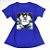 Camiseta Feminina T-Shirt Luxo Azul Royal com Acessórios Estampa Mulher Jeans - Imagem 1