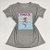 Camiseta Feminina T-Shirt Luxo Cinza Mescla com Acessórios Estampa Bolsa Vogue - Imagem 1