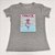 Camiseta Feminina T-Shirt Luxo Cinza Mescla com Acessórios Estampa Bolsa Vogue - Imagem 3