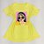 Camiseta Feminina T-Shirt Luxo Amarela Bebê com Acessórios Estampa Tranquila Igual Furacão - Imagem 1