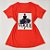 Camiseta Feminina T-Shirt Luxo Laranja com Acessórios Estampa Vestido Preto - Imagem 1