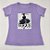 Camiseta Feminina T-Shirt Luxo Lilás com Acessórios Estampa Vestido Preto - Imagem 4