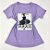 Camiseta Feminina T-Shirt Luxo Lilás com Acessórios Estampa Vestido Preto - Imagem 1