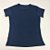 Camiseta Feminina T-Shirt Básica Lisa Azul Marinho - Imagem 2