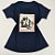 Camiseta Feminina T-Shirt Luxo Azul Marinho com Acessórios Estampa Bolsa Gatinho - Imagem 1