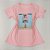 Camiseta Feminina T-Shirt Luxo Rosa Claro Bebê com Acessórios Estampa Bolsa Sandália - Imagem 1
