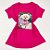 Camiseta Feminina T-Shirt Luxo Rosa Pink com Acessórios Estampa Cachorro Poodle - Imagem 3