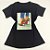Camiseta Feminina T-Shirt Preta com Acessórios Estampa Scarpin Onça - Imagem 1