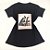 Camiseta Feminina T-Shirt Preta com Acessórios Cachorrinho na Caixa - Imagem 1