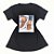 Camiseta Feminina T-Shirt Preta com Acessórios Estampa Tênis Marrom - Imagem 1