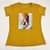Camiseta Feminina T-Shirt Mostarda com Acessórios Estampa Tênis Onça - Imagem 2