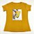 Camiseta Feminina T-Shirt Mostarda com Acessórios Estampa Tênis Star Amarelo - Imagem 2