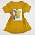 Camiseta Feminina T-Shirt Mostarda com Acessórios Estampa Tênis Star Amarelo - Imagem 1