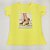 Camiseta Feminina T-Shirt Amarelo Bebê com Acessórios Estampa Meia Pata - Imagem 3