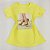 Camiseta Feminina T-Shirt Amarelo Bebê com Acessórios Estampa Meia Pata - Imagem 1