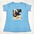 Camiseta Feminina T-Shirt Azul Claro com Acessórios Estampa Scarpin e Bolsa - Imagem 2