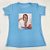 Camiseta Feminina T-Shirt Azul Claro com Acessórios Estampa Trança Loira - Imagem 3