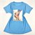 Camiseta Feminina T-Shirt Azul Claro com Acessórios Estampa Scarpin Nude - Imagem 1