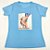 Camiseta Feminina T-Shirt Azul Claro com Acessórios Estampa Scarpin Nude - Imagem 2
