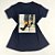 Camiseta Feminina T-Shirt Azul Marinho com Strass Estampa Scarpin Preto - Imagem 1