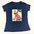 Camiseta Feminina T-Shirt Azul Marinho com Strass Estampa Cachorrinho Mochila - Imagem 3