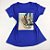 Camiseta Feminina T-Shirt Azul Royal com Strass Estampa Tênis Star Onça - Imagem 1
