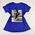 Camiseta Feminina T-Shirt Azul Royal com Strass Estampa Tênis Star Preto - Imagem 1