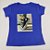 Camiseta Feminina T-Shirt Azul Royal com Strass Estampa Tênis Star Preto - Imagem 2