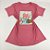 Camiseta Feminina T-Shirt Rosa Escuro com Strass Estampa Conjuntinho Verão - Imagem 1