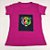 Camiseta Feminina T-Shirt Fucsia Roxo com Strass Estampa Tigre Vibes Colorido - Imagem 2