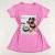 Camiseta Feminina T-Shirt Rosa Chiclete com Strass Estampa Cachorrinho Chique - Imagem 1