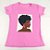 Camiseta Feminina T-Shirt Rosa Chiclete com Strass Estampa Mulher com Óculos - Imagem 2