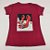 Camiseta Feminina T-Shirt Marsala com Strass Estampa Scarpin Vermelho - Imagem 2
