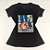 Camiseta Feminina T-Shirt Preta com Strass Estampa Scarpin Onça Jeans - Imagem 1