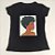 Camiseta Feminina T-Shirt Preta com Strass Estampa Mulher Acessório Rosa - Imagem 4