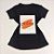 Camiseta Feminina T-Shirt Preta com Strass Estampa Gratidão Laranja - Imagem 1