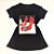 Camiseta Feminina T-Shirt Preta com Strass Estampa Scarpin Luxo Vermelho - Imagem 1