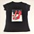 Camiseta Feminina T-Shirt Preta com Strass Estampa Scarpin Luxo Vermelho - Imagem 4
