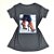 Camiseta Feminina T-Shirt Cinza Escuro com Strass Estampa Sandália Preta - Imagem 1
